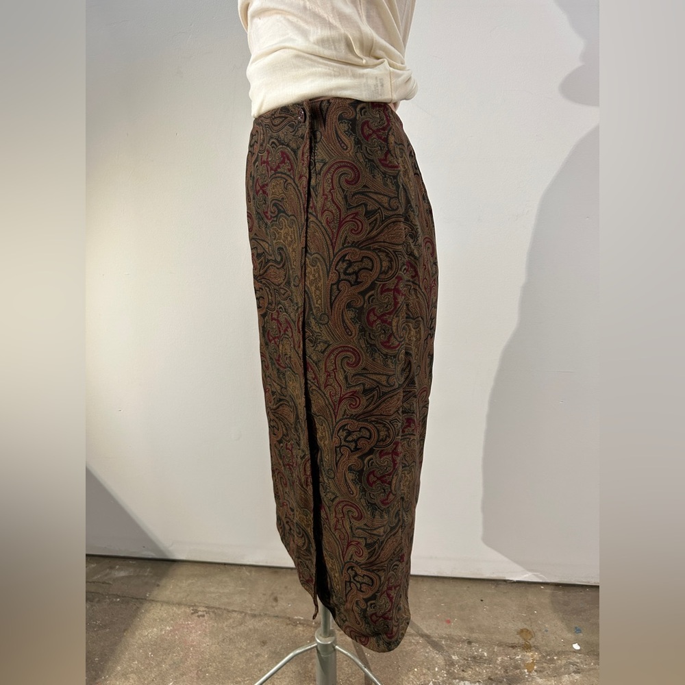 Vintage Talbots Paisley Midi Wrap Skirt - women’s size 2 - Picture 16 of 16